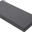 Favoyard Outdoor Bench Cushion 48 x 18 Inch Waterproof Patio Furniture Cushions 3-Year Color Fastness Garden Sofa Settee Couch Swing Pads with Handle and Adjustable Straps, Dark Gray