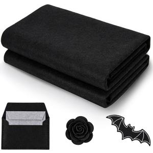YOUEON 2 Pcs 36"x72" Large Black Felt Fabric for Crafts, 2mm Thick Soft Felt Sheets by The Yard for Arts and Crafts, Sewing, Padding, DIY Projects, Nonwoven Patchwork, Durable & Easy to Cut