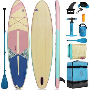 Highpi Inflatable Stand Up Paddle Board for Youth and Adults Wide Sup with Premium Accessories, Blow Up Paddleboard for Surfing, Fishing, Yoga & More