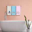 3 Pcs Bird Decorative Hand Towels for Bathroom 100% Cotton Embroidered Farmhouse Bathroom Decor 14 x 29 Inch Cherry Bluebird Blossom Hand Towel Gift for Kitchen (Pastel Color)