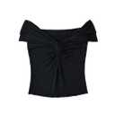 Women's Short Tops V-Neck Summer Short-Sleeved Off-Shoulder Casual Bottoming Shirt T-Shirt, M