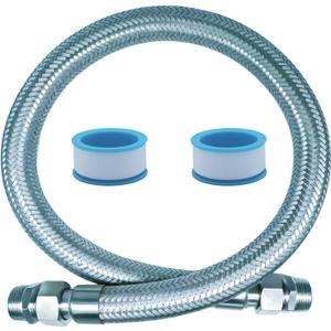 Compressor Jumper Hose, Rust-steel Metal Air Hose, 1-inch NPT Male Head X 40" Length, 750°F, 450 PSI, Accessories on both Sides Can Rotate Freely