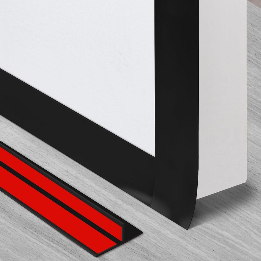 T-Shaped Silicone Seal Strip for Door & Windows Gaps, Weather Stripping Draft Stopper for Side Entry - 20Ft Black (1.38"W x 20Ft)