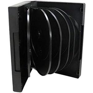 Maxtek Black 12 Disc DVD Cases with 5 Flip Trays and Outter Clear Sleeve, 10 Pack