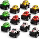 Manmel 12 Pack Pull Back Cars for Kids, Bulk Mini Racing Vehicles Monster Truck Toys Party Favors for Toddlers, Pinata Fillers, Goodie Bag Stuffers, Classroom Prizes for Boys Girls