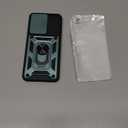 Gritup for Samsung Galaxy-S20 Case with Slide Camera Cover & [HD Screen Protector2],360Rotation Ring Kickstand [Military Grade] Case,Dark Green