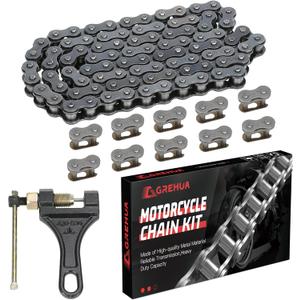GREHUA 420 Mini Bike Rear Drive Chain 90 Link & Breaker Compatible with Coleman Powersports CT200U BT200X CT200U-EX Baja Warrior Massimo MB200 TrailMaster Predator 212cc 196cc Minibike Parts