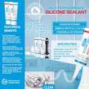 8Oz Clear Waterproof Caulk & Seal Silicone Sealant, Wadities Tile Grout Repair Kit with Grout Remove Scraper, Shrink & Crack Proof for Bathroom, Shower, Kitchen, Floor (4Oz, Pack of 2)