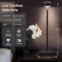 2 Pack Rechargeable Table Lamps, Upgraded Portable LED Cordless Desk Lamp, 6000mAh Battery Operated Table Light, 3 Color Stepless Dimmable Night Light for Restaurant/Indoor/Outdoor (Black)