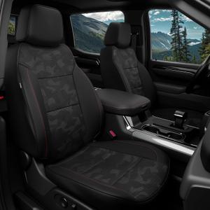 for 2019-2025 2026 Chevy Silverado Seat Covers/GMC Sierra Seat Covers, 2025 Chevy Silverado 1500 Accessories, GMC Sierra 1500 Accessories, Black Camo, fit 2nd Row with Seatback Storage