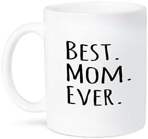 3dRose Best Mom Ever Mug, 11 oz, White