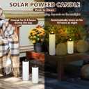 Rossesay 4 Pcs Large Outdoor Candles, Flameless Flickering LED Candles, Battery Operated Waterproof Candle for Wedding Centerpiece Porch Lanterns Patio Easter Decor(4"x8"/10"/12"/14")