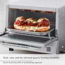 Panasonic FlashXpress Toaster Oven Countertop, 4-Slice Small Toaster Oven Compact Size with Double Infrared Heating, 6 Auto Cook Options and Precise Temperature Control, 1300W - NB-G110P (Silver)
