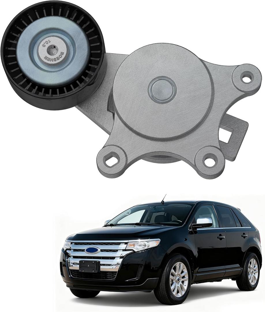 Belt Tensioner Assembly with Pulley(3.5/L3.7L V6) Compatible with Ford Explorer Edge Flex Fusion, Taurus Taurus X, Lincoln MKS MKT MKX MKZ, Mercury Sable, Mazda6 CX-9 Replace#38485 BT4E6B209CC