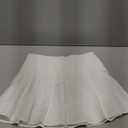 Hoerev White Halloween Cosplay Plaid Pleated Skater Tennis School Uniform Skirt with Lining Shorts,US 8