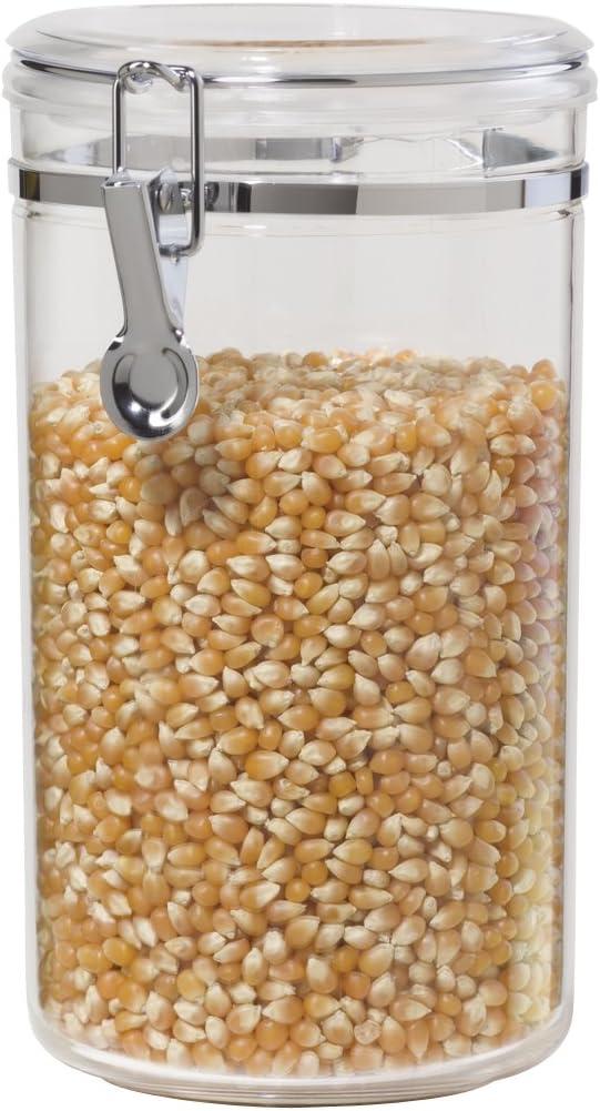 Oggi Large Clear Canister with Clamp Lid, 72 oz - Large Airtight Food Storage Container, for Kitchen & Pantry Storage of Bulk, Dry Foods, Pasta, Flour, Sugar, Coffee, Rice, Tea, Spices & Herbs (72-Fluid Ounce)