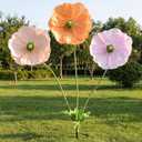 6 Pcs 6.1ft Giant Artificial Flowers for Decoration Large Paper Standing Huge Handcrafted Fake Jumbo Flowers Decoration for Garden Birthday Party Wedding Props(Pastel Color)