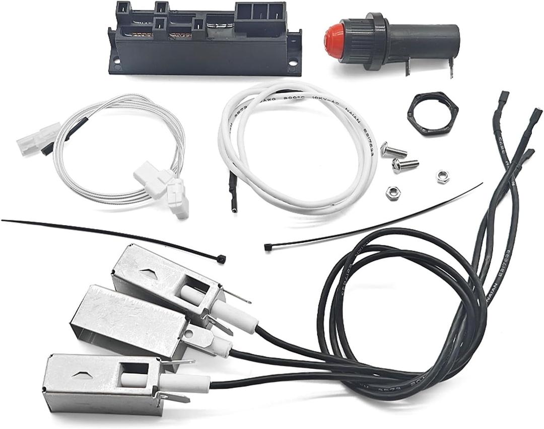 42325 Grill Igniter Kit Compatible with Weber Summit Gold/Platinum B6 6 Burner Gas Grills Models 2000-2006 Ignition Kit Electrodes w/Wire Spark Generator Push Button Screws