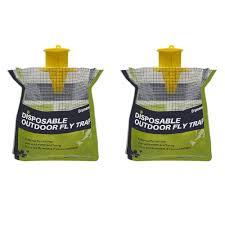 Outdoor Disposable Fly Trap – Hanging Fly Catcher with Attractant Bait, Fly Bag for Patio, Yard, Trash & Farm Areas – Easy-to-Use Outdoor Fly Control - 5 Traps