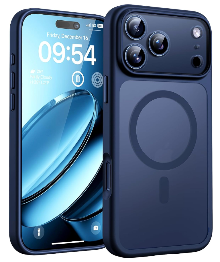 TOCOL for iPhone 17 Pro Case, Compatible with Magsafe Charger, Full Camera Protection, Translucent Matte Phone Case for 17 Pro 6.3 inch (Dark Blue)