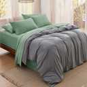 Bedsure Deep Pocket Queen Sheets - 6 Piece, Prewashed Ultra-Soft Queen Sheet Set, Fits Mattresses Up to 18 Inches Thick, Breathable & Secure Fit, Hotel Luxury Bedding, Sage Green