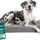 Furhaven Orthopedic Dog Bed for Large Dogs w/ Removable Washable Cover, For Dogs Up to 150 lbs - Ultra Plush Faux Fur & Suede Luxe Lounger Contour Mattress - Gray, Jumbo Plus/XXL