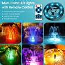 POPOSOAP Pond Filter with Fountain Kits, 660GPH Pond Pump Filter Built-in RGB LED Lights with Remote Controller, Pond Filters for Outdoor Ponds Clean, Clear and Water Features P2326D