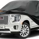 Kayme 7 Layers SUV Car Cover Custom Fit for GMC Yukon (1995-2025) Waterproof All Weather for Automobiles, Outdoor Full Cover Rain Sun UV Protection. (PE-Black)