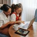 3dRose LLC 8 x 8 x 0.25 Inches Mouse Pad, Girl Staring from Bright Window with Hydrangia Flowers Outside (mp_44370_1)