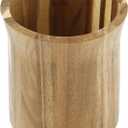 Wood Utensil Holder for Countertop, 360 Rotation Kitchen Utensil Holder, Easy Access Cooking Tool Organizer, Space Saving Rack Farmhouse Kitchen Decor, 7.2"x 6" Large