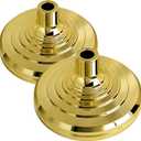 2 Pack Base Stand for Indoor Flagpole, Gold Interior Flag Holder Stands for Pole Compatible with 1.3 Inch,1.1 and 0.9 Inch Diameter Flag Pole Prefect for Classroom, Churches, Meeting, Indoor