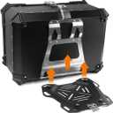 Motorcycle Trunk 55L, Motorcycle Top Case Box Helmet Luggage Top Bag Storage Carrier Case, Waterproof Aluminum Handle Tail Box with Security Lock