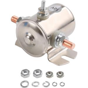 Max 200A 12 Volt 3 Terminal Continuous Duty Solenoid Relay for Golf Carts Heavy Duty Winch Marine in Rush 24106 SPST 12VDC 12V Solenoid Relay Zinc Plating