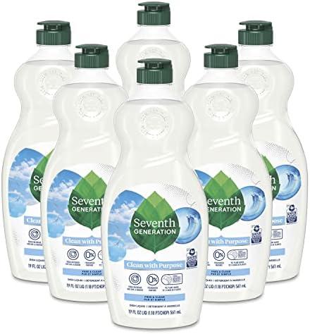 Seventh Generation Dish Liquid Soap Free & Clear liquid soap Pack of 2 Dishwashing Soap Dish Soap for sensitive skin 19 oz