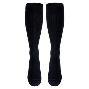 NuVein Men's Compression Socks, 30-40 mmHg Support, Dress Trouser Style, Over Calf Knee High, Black, X-Large
