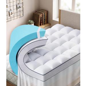 Twin 4 Inch Dual Layer Memory Foam Mattress Topper, Cooling Gel Pad