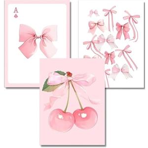 ARPADAMO 3 Pack Diamond Kits for Adults,5D Pink Bows Diamond Painting DIY Diamond Art Vintage Diamond Painting Art Kit for Adult,Round Full Drill Diamonds, Diamond Art Kit for Home Decor-12x16inch