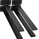 4 Pack - 14 inch Black Hidden L Shelf Bracket (1/5 Inch Thicked) Iron Floating Shelf Brackets Rustic Industrial Metal Brackets for Shelf Support