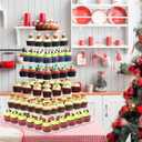 7 Tier Large Cupcake Stand, Square Cupcake Stand for 150 Cupcakes, Tiered Cupcake Holder Stand, Clear Acrylic Cupcake Tower Stand, Dessert Table Display Set for Gatherings and Celebrations
