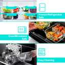 VERONES 3 Pack Glass Meal Prep Containers 3 Compartment Set, 36OZ Airtight Glass Lunch Containers, Glass Food Storage Containers with Lids, for Microwave, Oven, Freezer & Dishwasher Friendly,Green