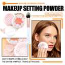 Loose Setting Powder Set with makeup brush,Lightweight Long Lasting Oil Control Loose Face Powder,Translucent Matte Drying Finishing Setting Powder for All Skin Types A