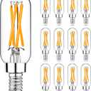 Mlambert 12 Pack Dimmable T6 LED Bulbs,4W Equal 40W e12 Candelabra Bulb 2200K,Clear 4W E12 Edison Base for Chandelier Light