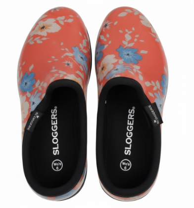 Sloggers Original Waterproof Rain and Garden Shoe for Women– Outdoor Slip-On Garden Clog - Made in The USA with Premium Comfort Insole and Arch Support - Blue Floral Fun Print, Size 7