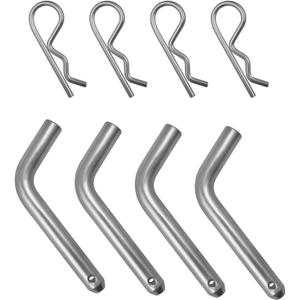 Gasedin 4 PCS Trailer Hitch Pin & Clip, 5/8-Inch Diameter Trailer Hitch Pin & Clip with Grooved Head, Zinc Trailer Hitch Locking Pin & Clip Fit for 2" Receiver, Universal Car Accessories