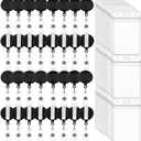 100 Pack Retractable Badge Reel Clips with 100 Pack Vertical ID Card Holders Retractable Badge Holders with Clip ID Badge Clips with Name Card Holder for Nurses Office School,Black