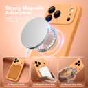 Magnetic for iPhone 17 Pro Max Case, Compatible with MagSafe, [Full Camera Protection][Screen Protector] Silicone Shockproof Protective Phone Case for iPhone 17 Pro Max 6.9", Cantaloupe