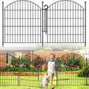 Decorative Garden Fence 32in (H) x24ft (L), 10 Pack No Dig Fence Animal Barrier for Dog with Lock, Arched Flower Bed Edging, Wire Border Panel Fencing for Yard Patio Outdoor Decor