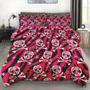 Comforter Set Twin Size, Zebra Skull Rock Soft 2 Pcs Bedding for Kids and Adults, Animal Roll Pink Comforter Set with Pillowcase, for Bedroom Bed Decor
