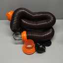Camco RhinoFLEX 15' RV Sewer Hose Kit  Includes 4-in-1 Adapter, Clear Elbow, & Caps  Connects to 3 Slip & 3, 3 1/2, 4 NPT Threaded Sewer Connections (39770)
