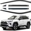 Shatterproof Out-Channel Window Deflectors for Toyota RAV4 2019 2020 2021 2022 2023 2024 2025, Rain Guards, Window Visors for Cars Vent Deflector Car Accessories 6 pcs (for RAV4 19-25 6-Piece Chrome)